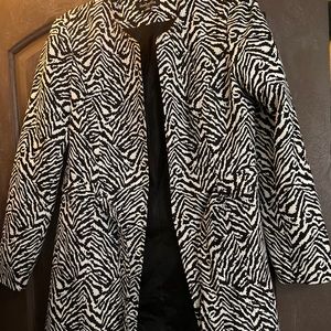 Zebra Print Trench Jacket - Size 10